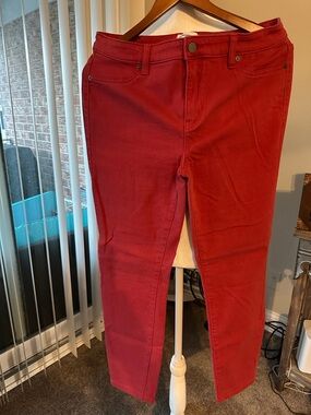 Women's Red Stretch Jeans
